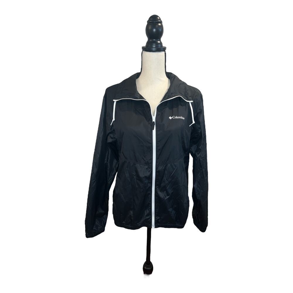 Columbia Women's Black Long Sleeve Activewear Full Zip Windbreaker Jacket Small